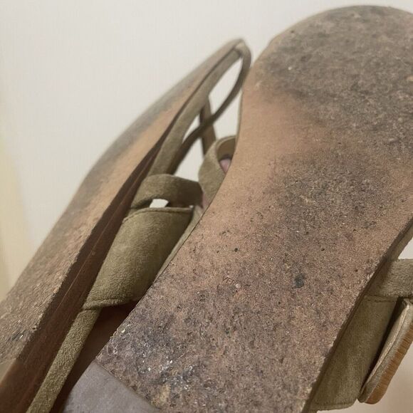 VERONICA BEARD Tan suede leather thong buckle slip on sandals size 8 - Picture 6 of 7